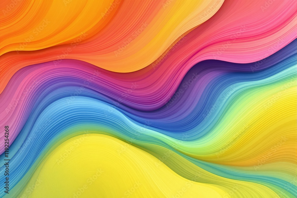 Aufkleber abstract colorful waves with vivid textures, showcasing a smooth gradient background. vibrant and dy