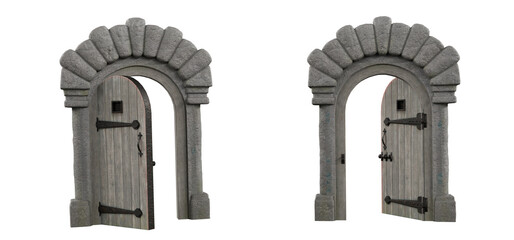 Medieval Norman Door isolated on white