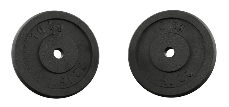 Weight 10 kg isolated on white