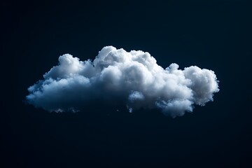 Naklejka premium A Single White Cumulus Cloud Against a Dark Sky