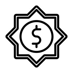 Shariah Finance Vector Line Icon Design