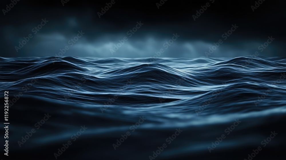 Poster cloudy abstract background idea. dark waves rolling in a moody sea, capturing the essence of tranqui