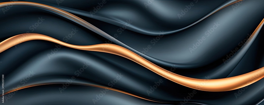 Poster cloudy abstract background idea. elegant black and gold waves create a luxurious abstract background