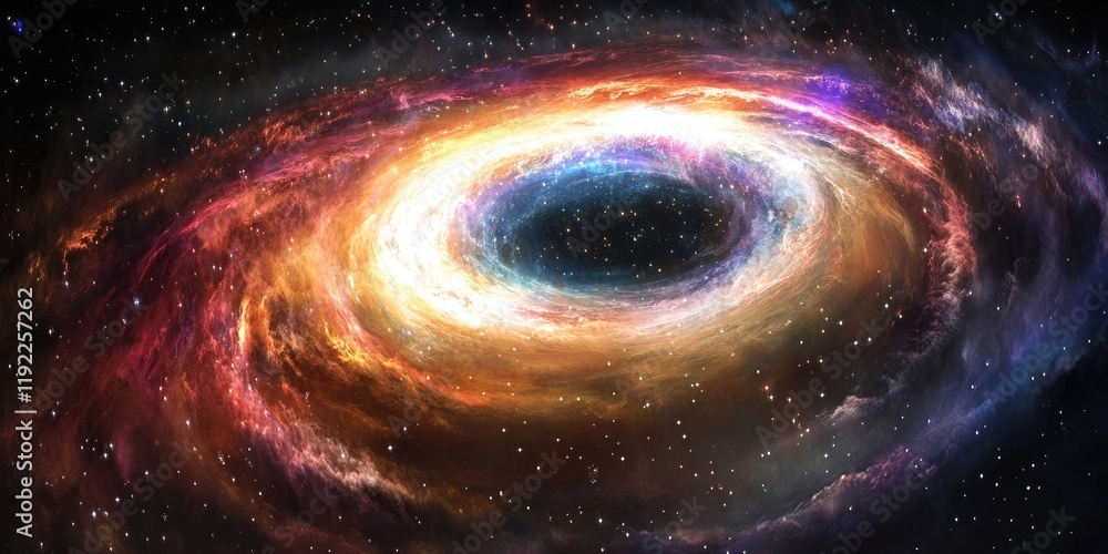 Aufkleber a colorful galaxy surrounded by a halo of dark matter, with its stars and cosmic dust forming intric