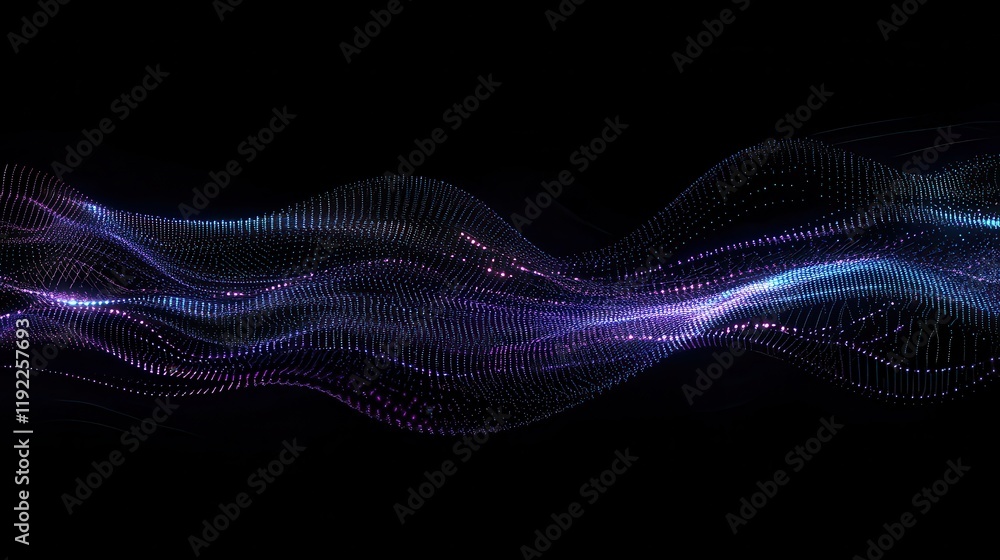 Poster abstract glowing wave pattern representation of ai data network