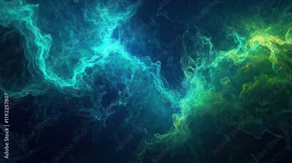 Poster abstract data grid with pulsing light connections in vibrant colors