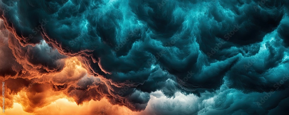 Poster cloudy abstract background idea. dramatic storm clouds with vibrant colors creating an intense and a