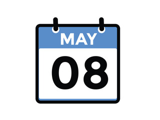 June 8 - Daily Calendar Icon with day of month