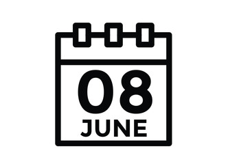 June 8 - Daily Calendar Icon with day of month