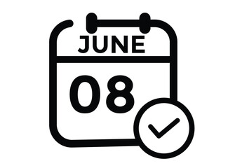 June 8 - Daily Calendar Icon with day of month
