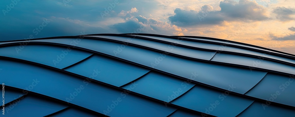 Poster cloudy abstract background idea. modern architectural design featuring wave-like roof structures at 