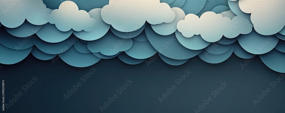 Aufkleber cloudy abstract background idea. stylized layered clouds with a blue background, perfect for graphic
