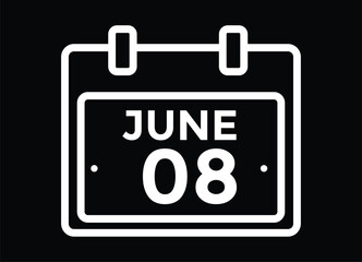 June 8 - Daily Calendar Icon with day of month