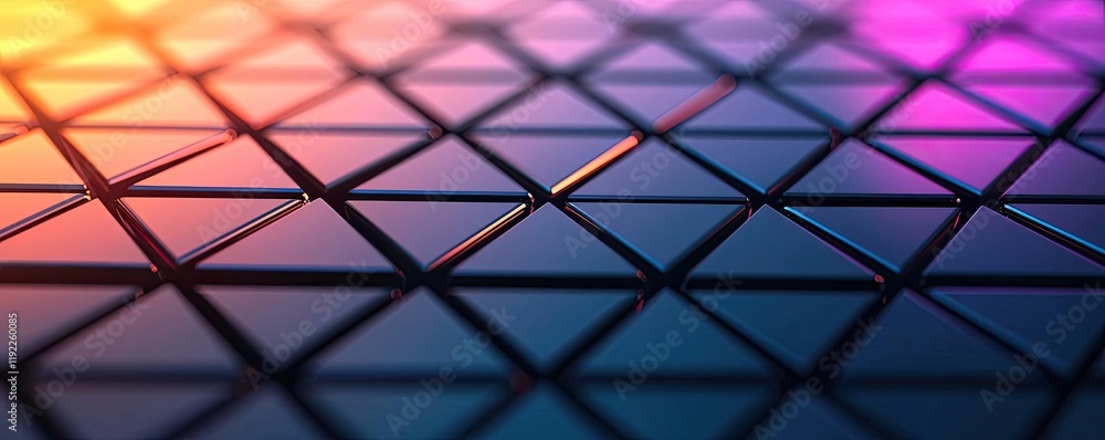 Poster triangle abstract background concept. a vibrant geometric pattern with colorful reflective surfaces 