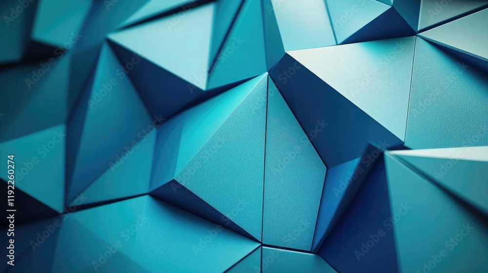Poster triangle abstract background concept. abstract geometric shapes in vibrant blue tones creating a mod