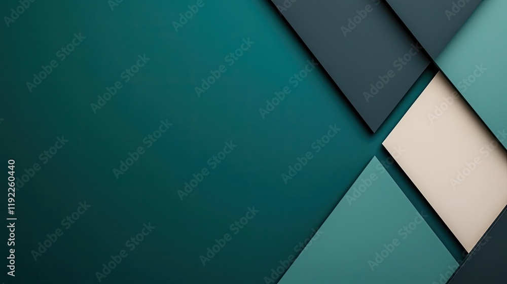 Poster triangle abstract background concept. abstract geometric shapes with a modern design in teal and cre
