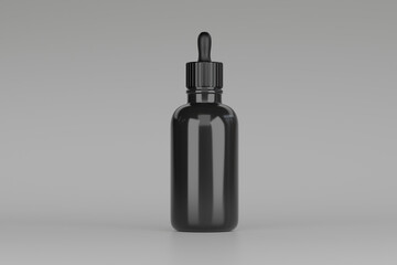 Minimalist Black Dropper Bottle for Skincare or Cosmetic Products