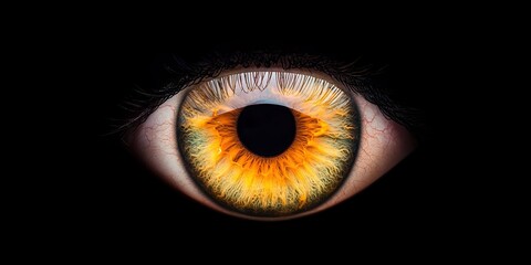 Fototapeta premium Emotional value emotion concept. Vivid close-up of a striking, multicolored human eye.