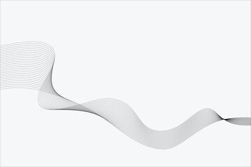 Abstract vector modern background with grey wavy lines 