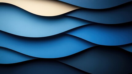 Abstract minimalist wallpaper with abstract geometric forms on blue background. Ideal for modern design and banner templates with copy space in the center for text.