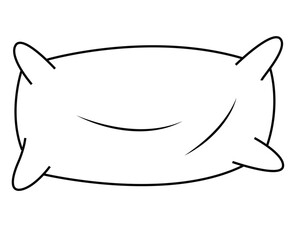 Cute cartoon hand dawn vector pillow coloring page.