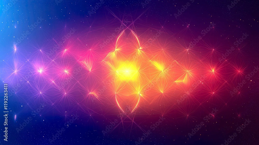 Poster cosmic dreamscape: abstract nebula with vibrant colors and celestial energy. a mesmerizing digital a