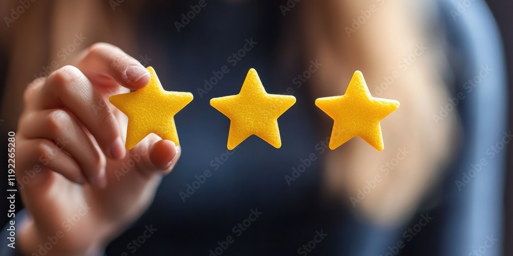 Poster concept of customer satisfaction feedback. a user rates their service experience on an online platfo