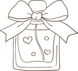 Whimsical Hand-Drawn Parfum.Party Decoration. Vector Illustration