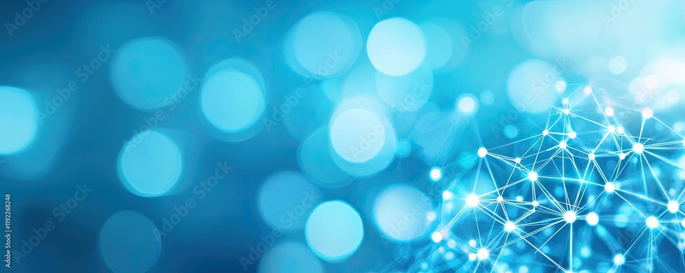 Poster plexus abstract background concept. abstract blue background with glowing connections and lights for