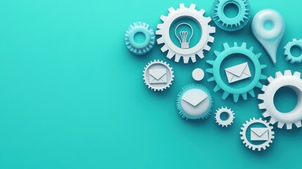 Marketing Strategy Gears Interconnectedness  Innovative Solutions Business Growth Conceptual Image