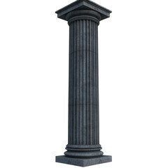 Obraz premium Ancient column structure architectural sculpture transparent background static environment close-up view monumental concept