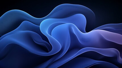 Obraz premium Abstract flowing waves in shades of blue and purple, creating a serene background atmosphere