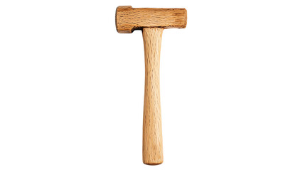 A wooden mallet with a long handle, designed for striking objects.