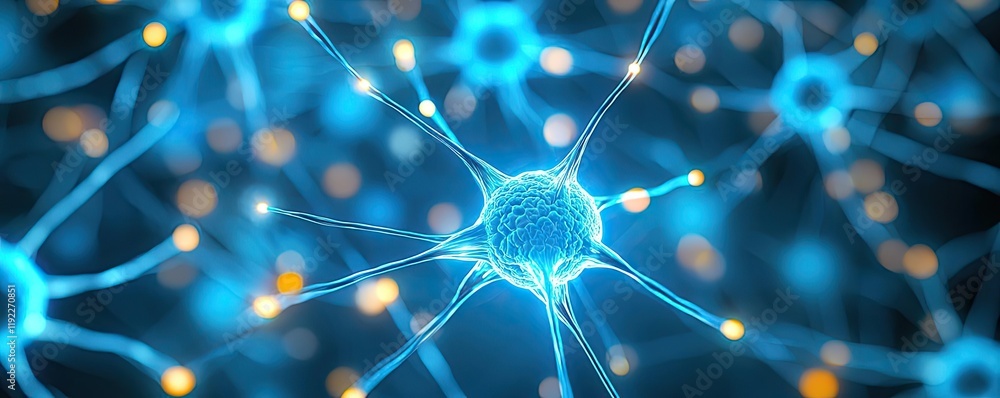 Poster plexus abstract background concept. close-up view of interconnected neurons showcasing vibrant blue 