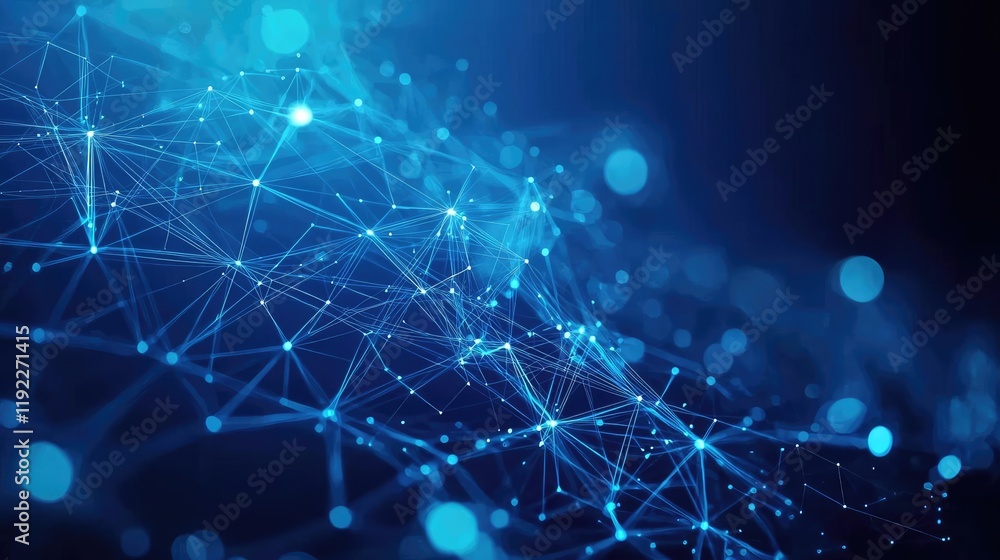 Aufkleber plexus abstract background concept. abstract network connections with glowing blue lights on a dark 