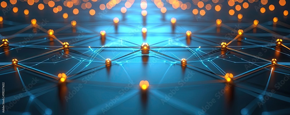 Poster plexus abstract background concept. abstract technology illustration with glowing nodes and intercon