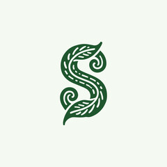 Letter S leaf Ambigram Logo