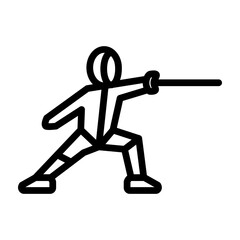 Fencing Vector Line Icon Design