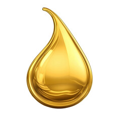 Isolated drop of golden biodiesel fuel transparent background close-up view for environmental impact