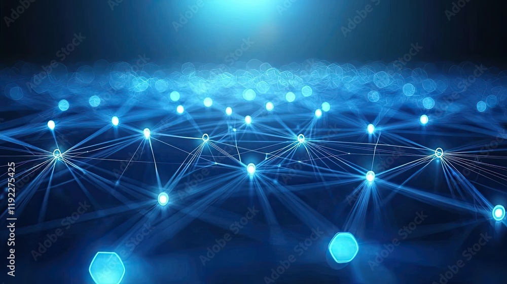 Poster plexus abstract background concept. abstract technology background with glowing blue dots and lines 