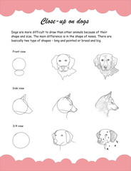 Explore dog sketching! Start with light outlines, then add depth using pencil shading techniques like hatching, cross-hatching, and blending. Drawing worksheet.