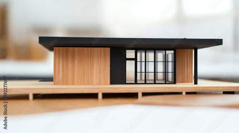 Poster architect sketching idea. a detailed architectural model showcasing modern design elements and mater