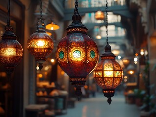 arabic lantern of ramadan celebration