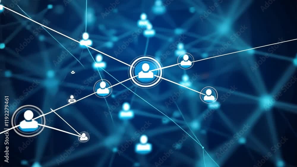 Aufkleber connecting users through digital technology, this abstract graphic illustrates social interaction an