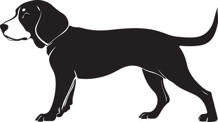 Elegant Canine Silhouette Vector: Beagle, Labrador & Pointer