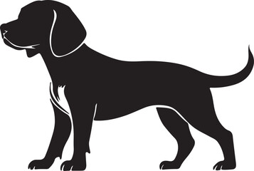 Elegant Canine Silhouette Vector: Beagle, Labrador & Pointer