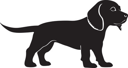 Elegant Canine Silhouette Vector: Beagle, Labrador & Pointer