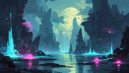 Fototapeta premium Magical Fantasy Art with Enchanting Characters and Mystical Landscapes