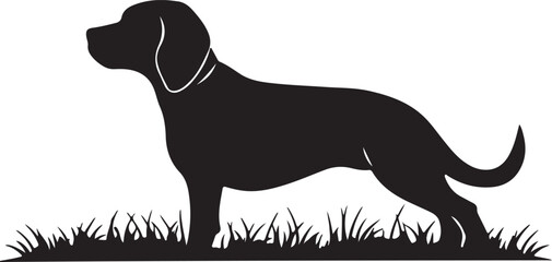 Elegant Canine Silhouette Vector: Beagle, Labrador & Pointer