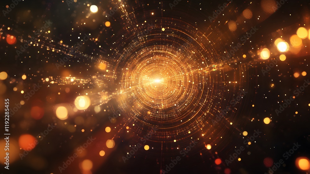 Poster dynamic light particles creating an astral effect digital realm abstract visuals dark background clo